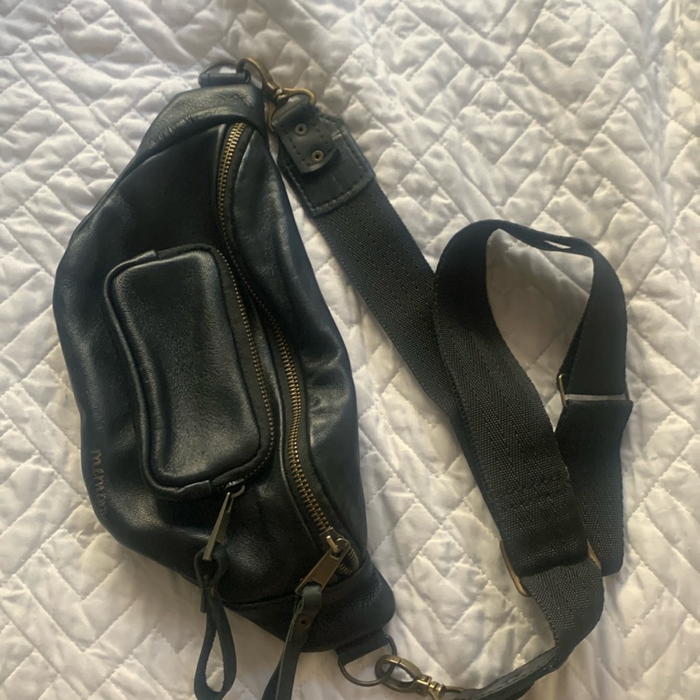Authentic Leather Fanny pack crossbody sling bag. Ukrainian Made.